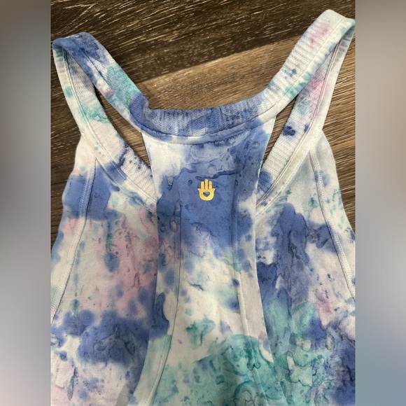 Spiritual Gangster Golden Coast Seamless Tye Dye Crop Tank Women XS/S Teal Blue - Picture 5 of 5